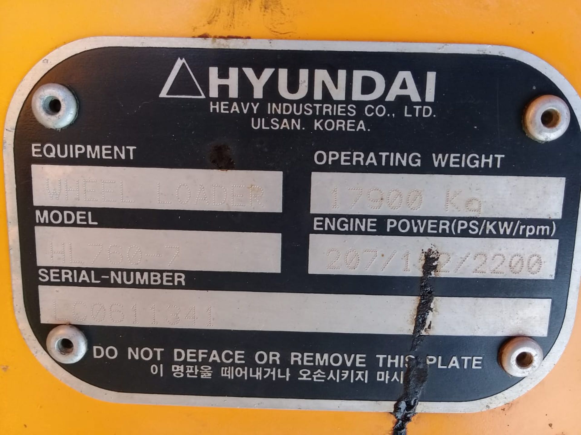 HYUNDAI HL760-7 WHEEL LOADER - Image 7 of 25