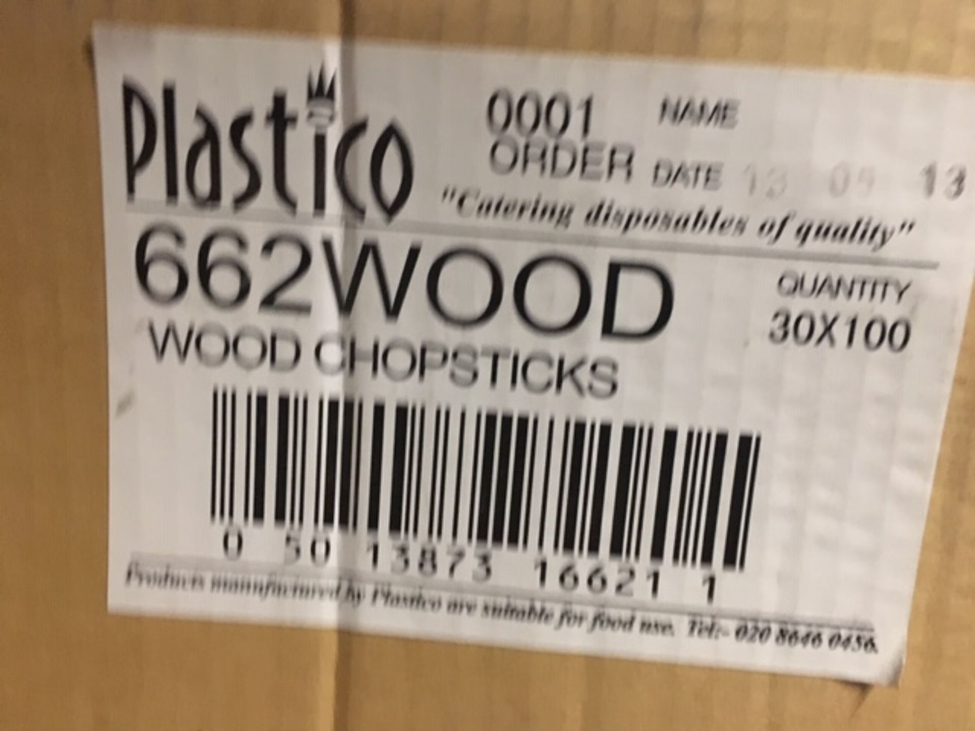 2600x Plastico Wooden Chopsticks - Image 2 of 2