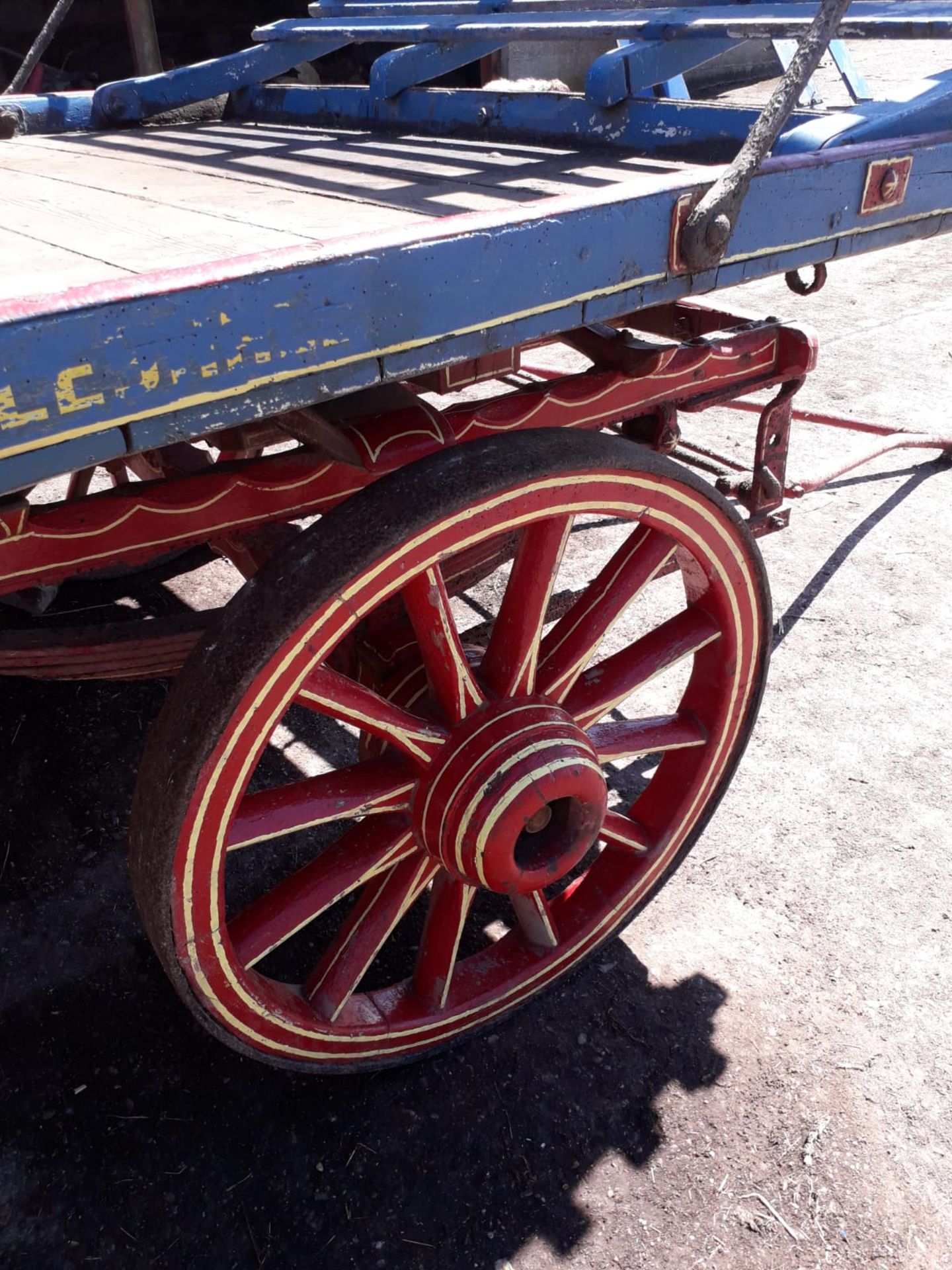 Vintage Horse Drawn Wooden Hay Cart - Image 5 of 12