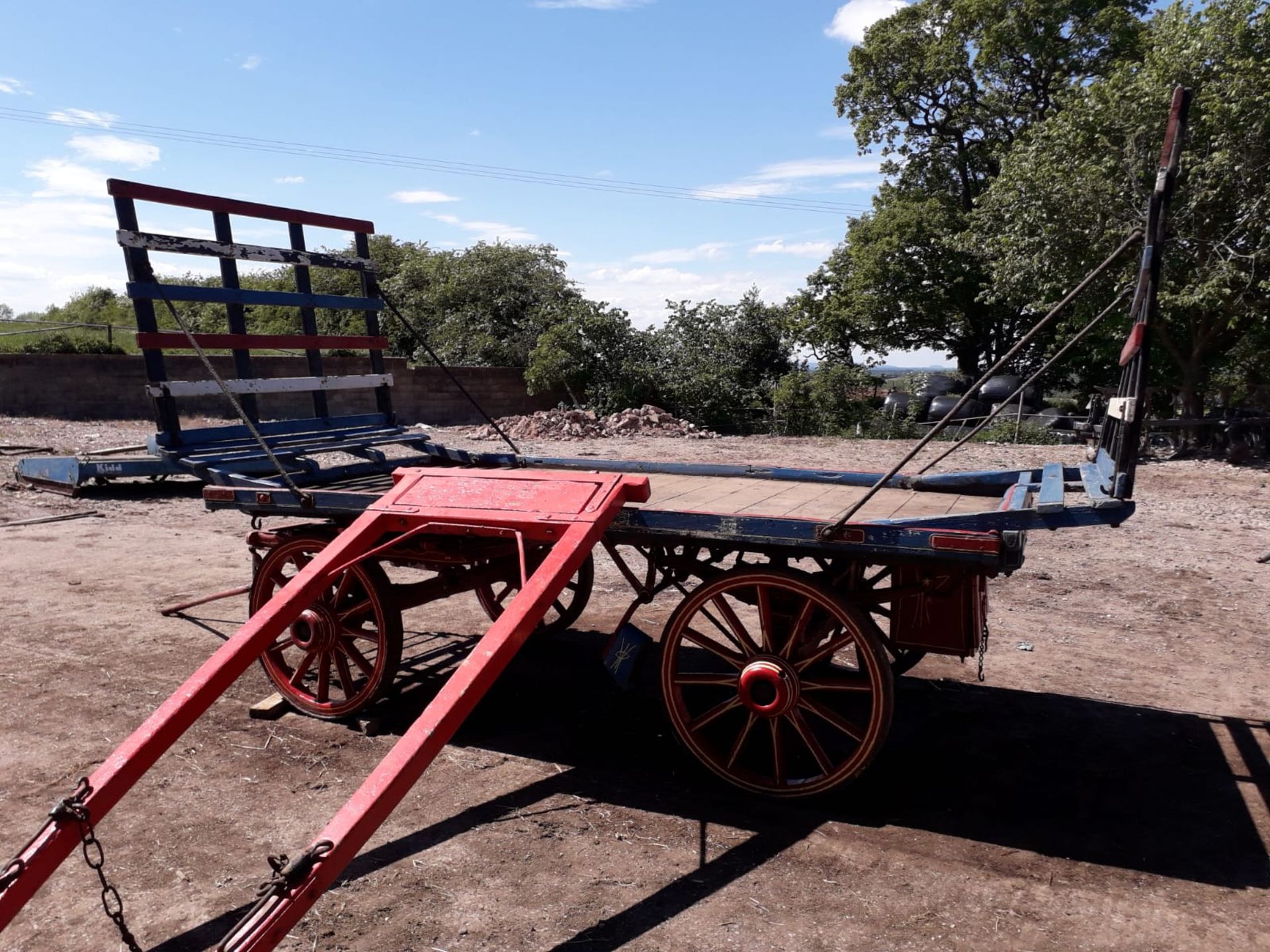 Vintage Horse Drawn Wooden Hay Cart - Image 9 of 12