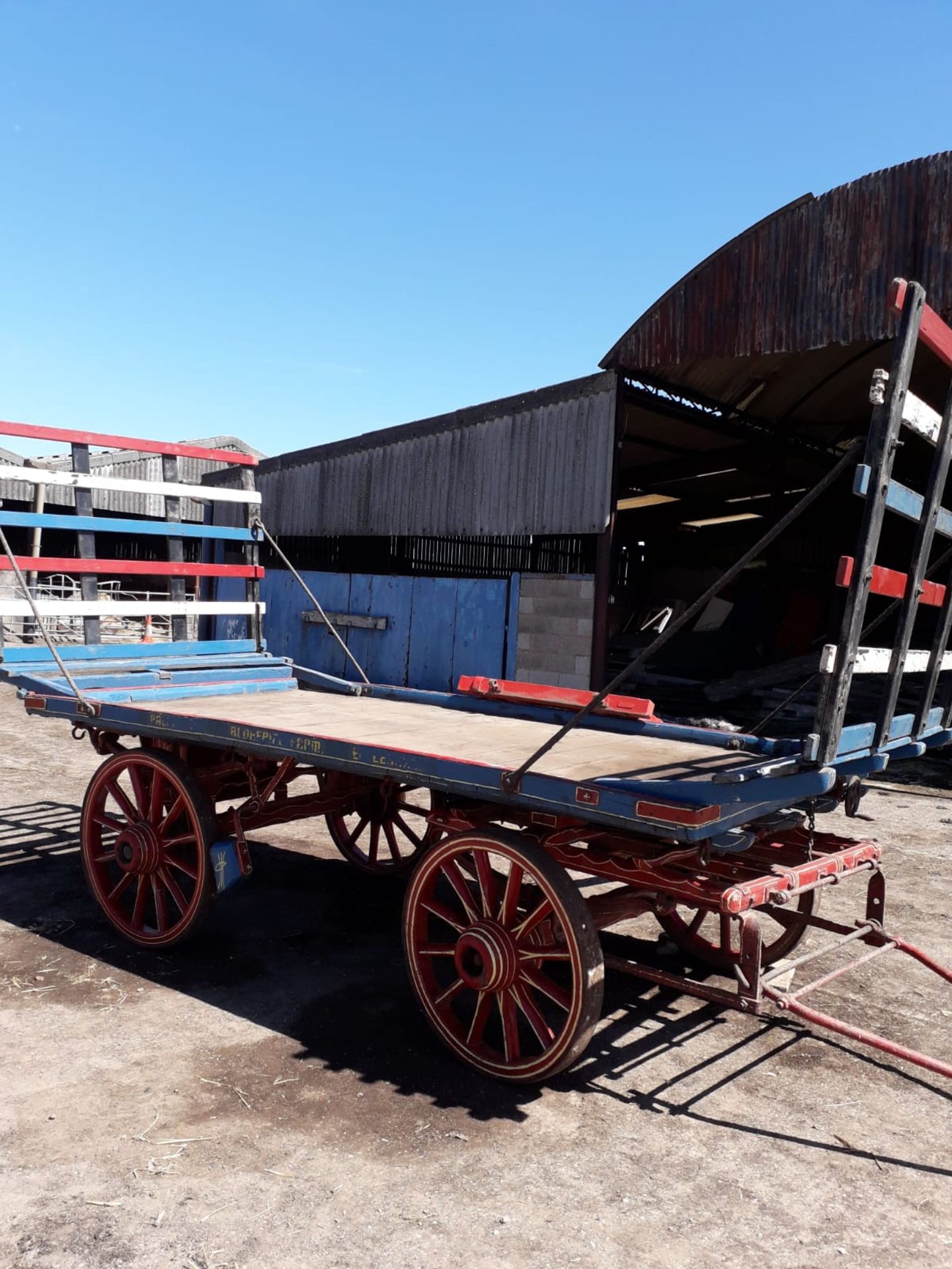 Vintage Horse Drawn Wooden Hay Cart - Image 4 of 12