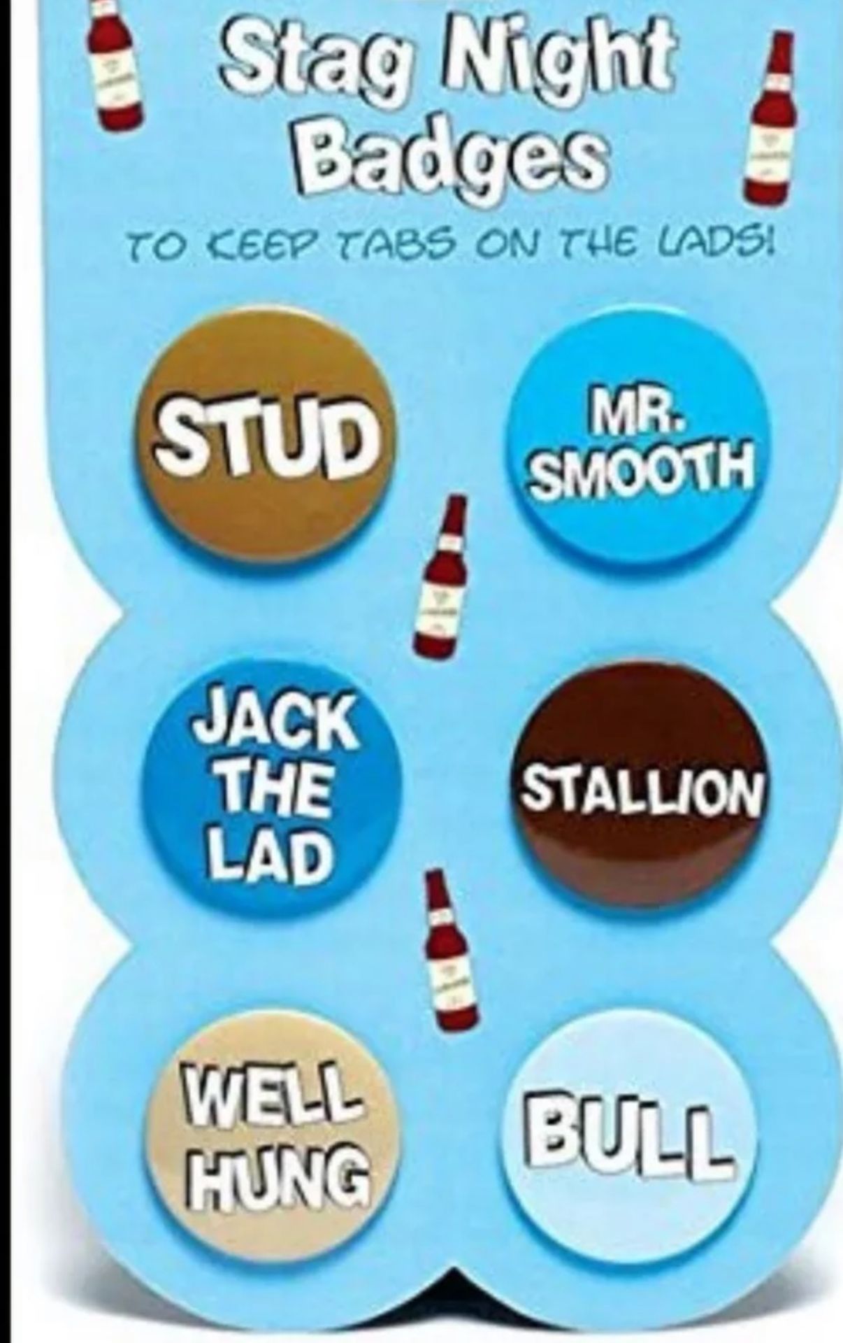 65 Packs Stag Do Badges