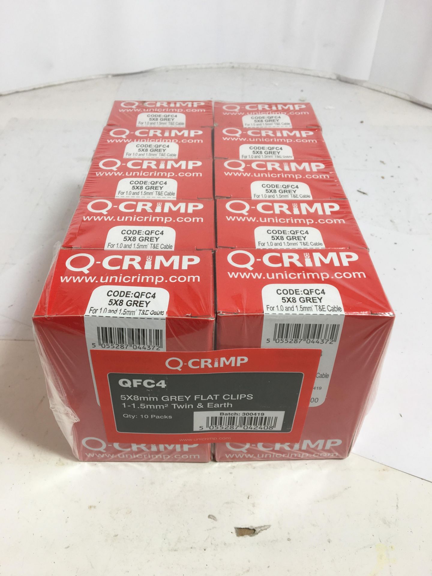 10 Packs - Q-Crimp 5x8mm Grey Flat Clips - Image 2 of 3