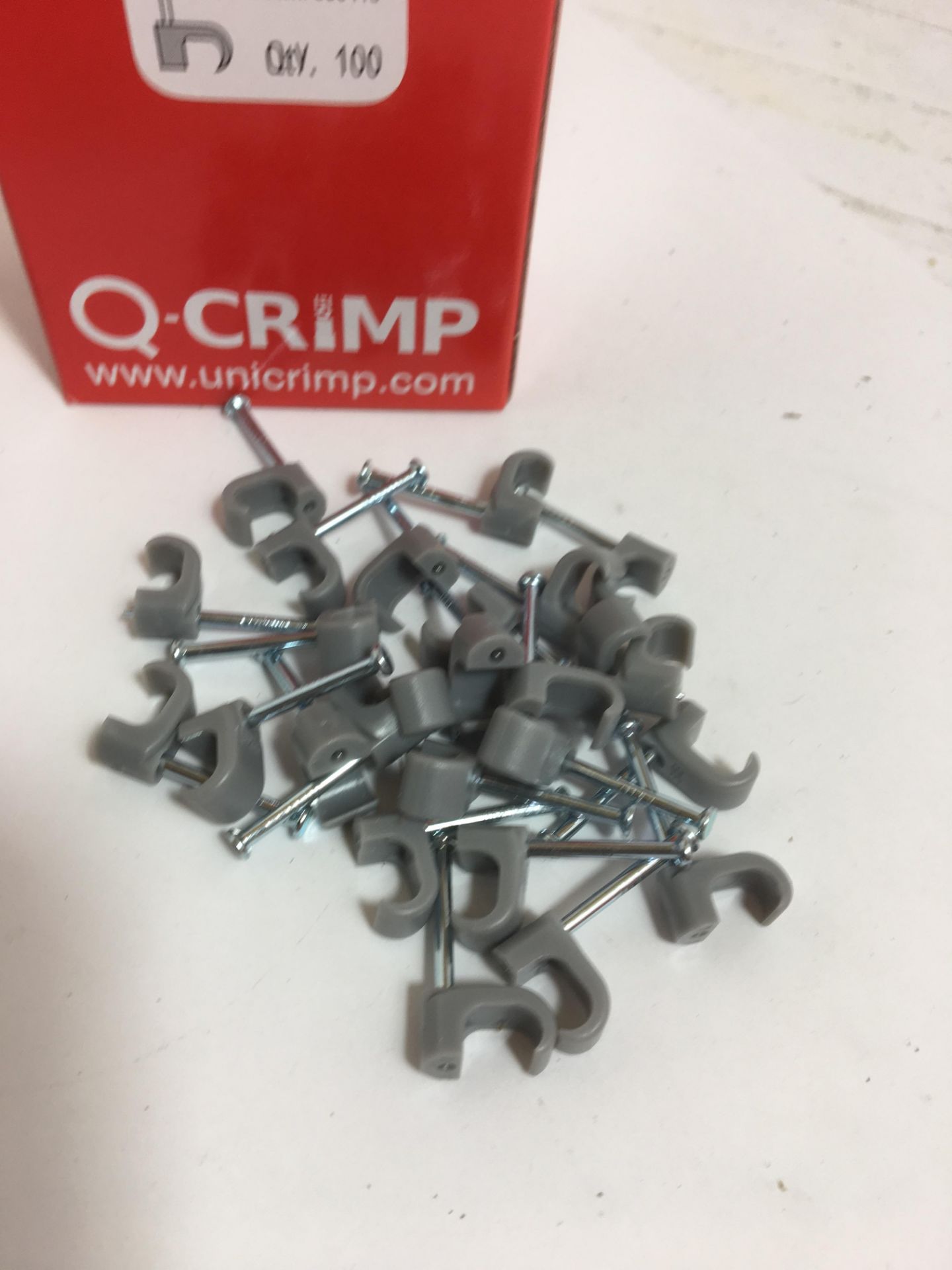 10 Packs - Q-Crimp 5x8mm Grey Flat Clips