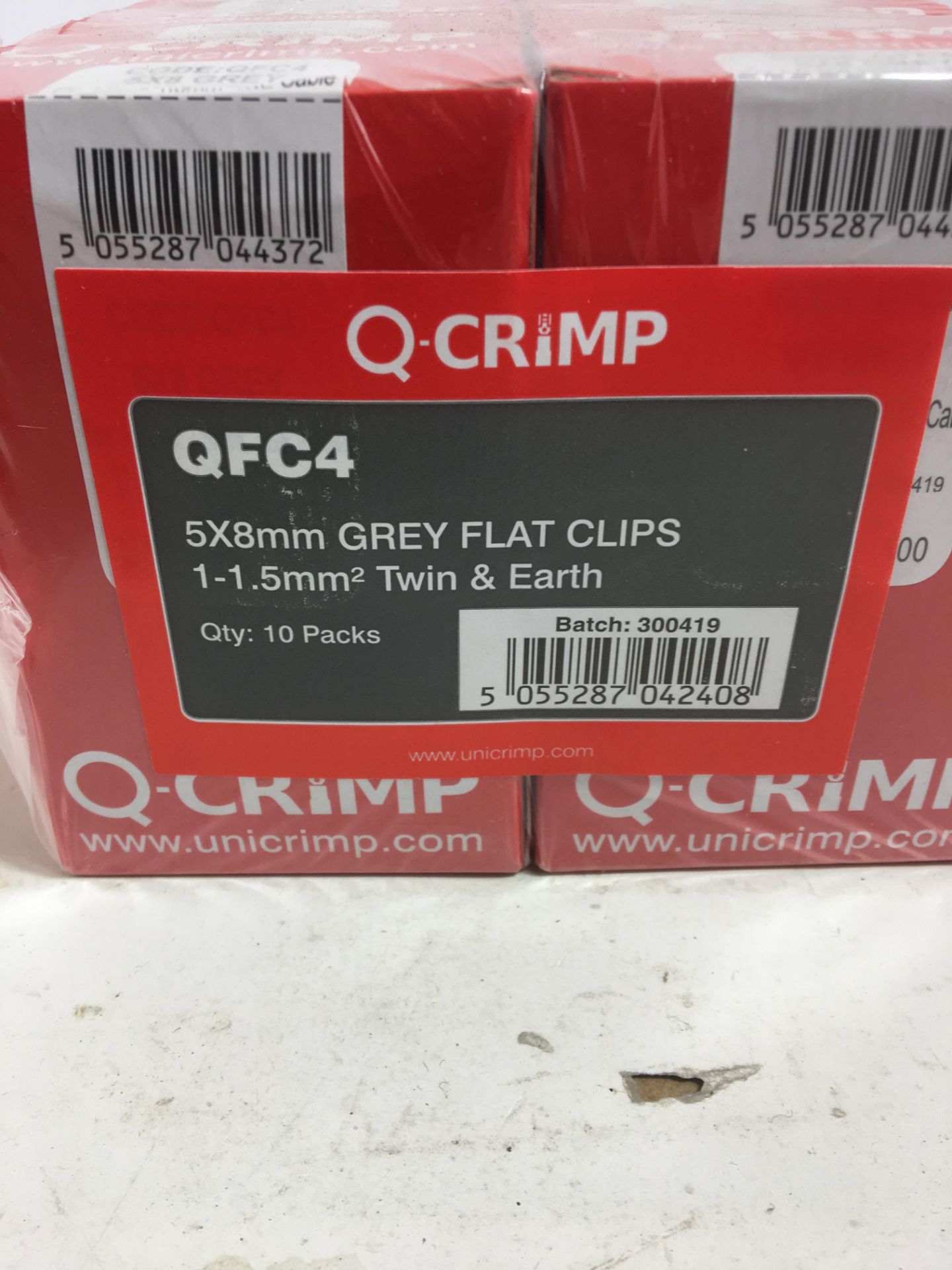 10 Packs - Q-Crimp 5x8mm Grey Flat Clips - Image 3 of 3