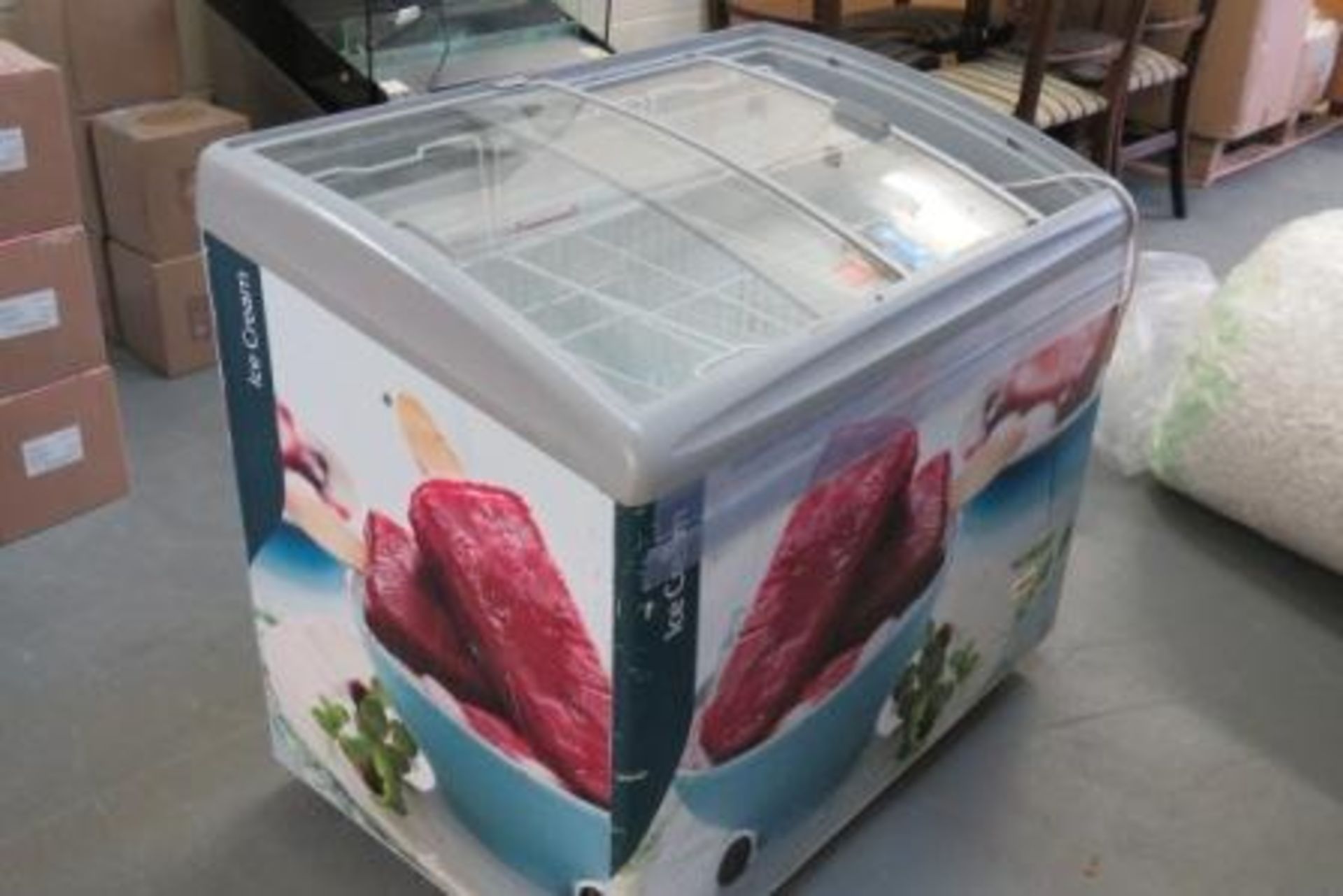 ICE CREAM FRIDGE EX-RETAIL (ON WHEELS)