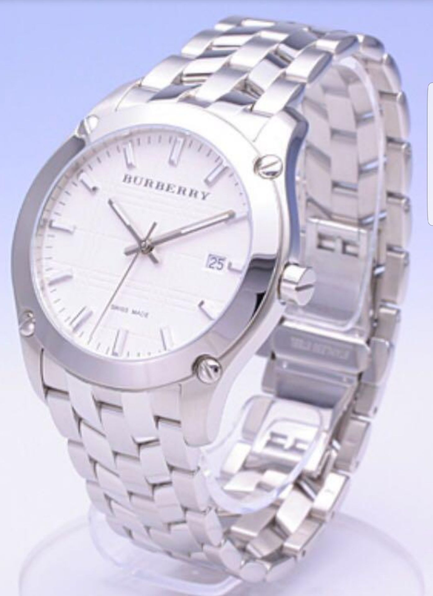 Burberry BU1852 Men's White Dial Stainless Steel Bracelet Wrist Watch - Image 4 of 6