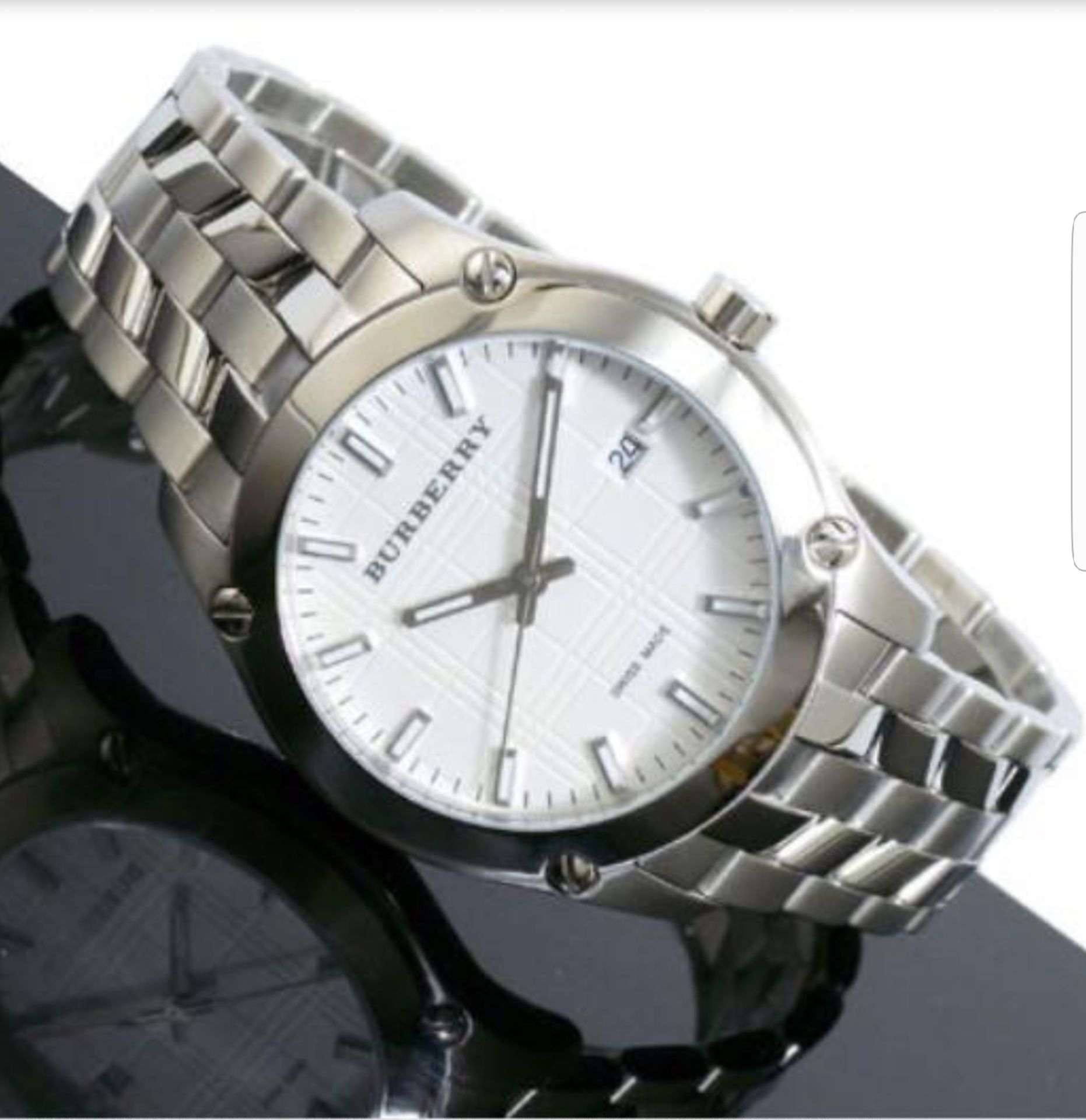 Burberry BU1852 Men's White Dial Stainless Steel Bracelet Wrist Watch - Image 2 of 6