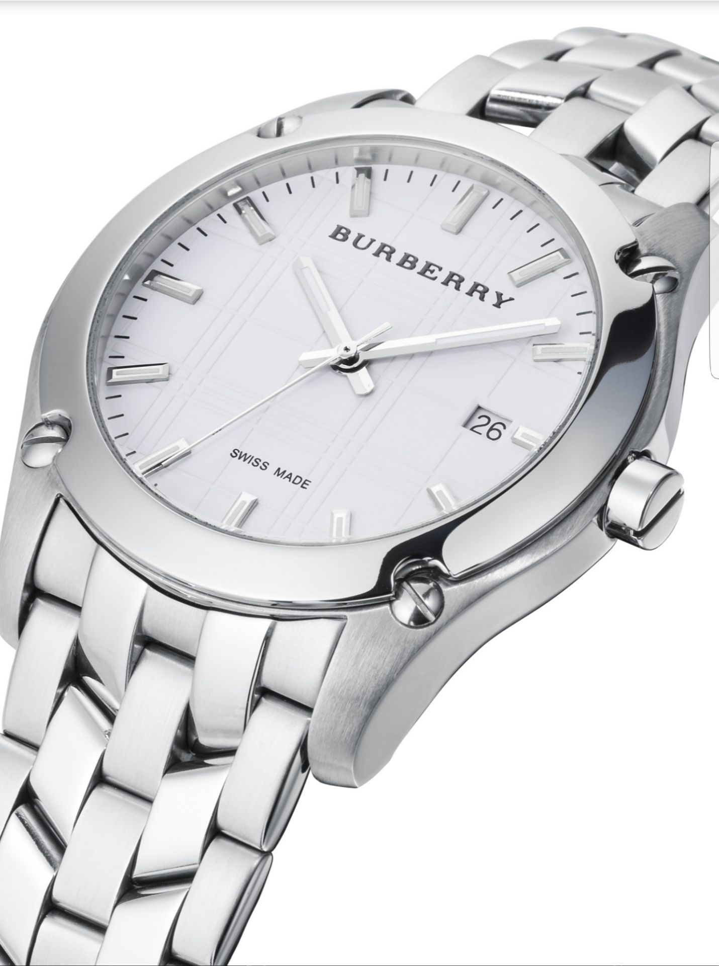 Burberry BU1852 Men's White Dial Stainless Steel Bracelet Wrist Watch - Image 3 of 6