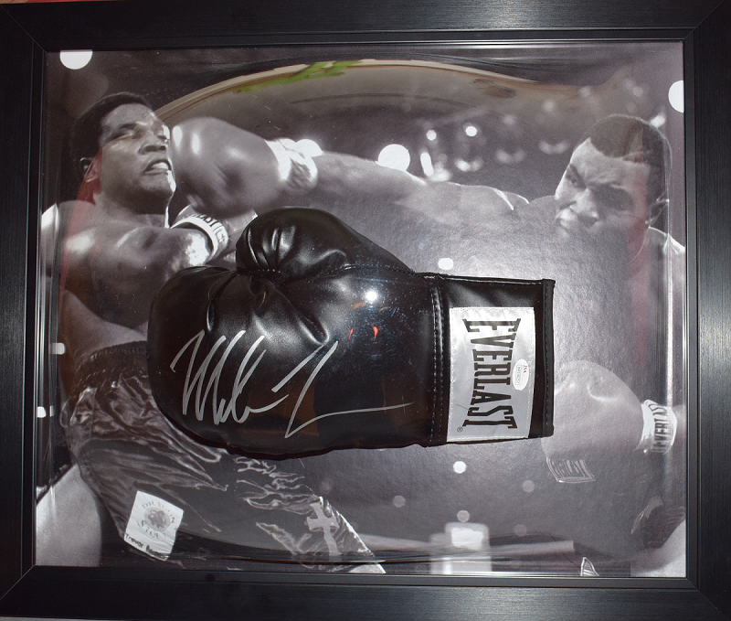 Mike Tyson Autographed Black Boxing Glove