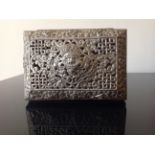 Old Tibetan Carved Silver Box