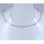 18 K / 750 Hallmarked Rose and White Gold Chain Necklace