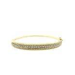 14ct Yellow Gold, 1.50ct Diamond Bangle