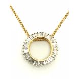 18ct Yellow Gold 1ct Diamond Circle Pendant & Chain