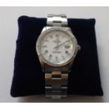 Rolex Oyster Perpetual Date Just. Stainless Steel Wristwatch 34m