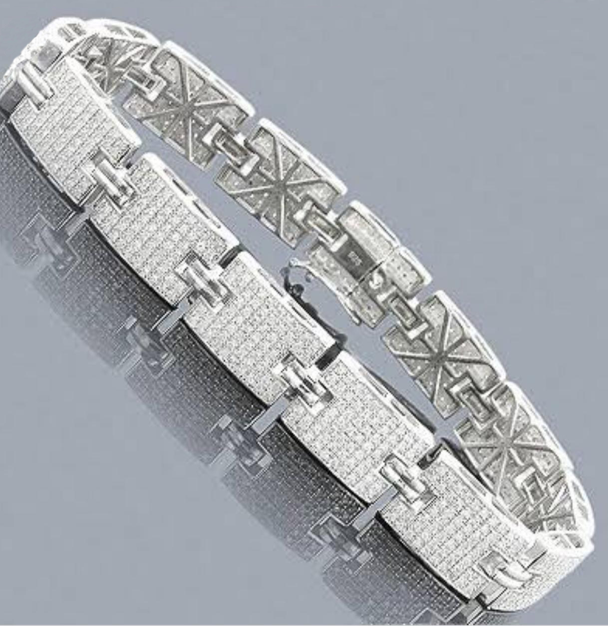 14 K / 585 White Gold Diamond Bracelet