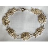Pretty Intricate Silver bracelet from Malta flower intricate design