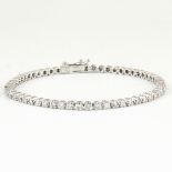 14 K / 585 White Gold Tennis Bracelet with Diamonds