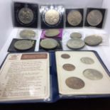 Various Crowns, a 2 Schilling Coin and a set of the first decimal coins