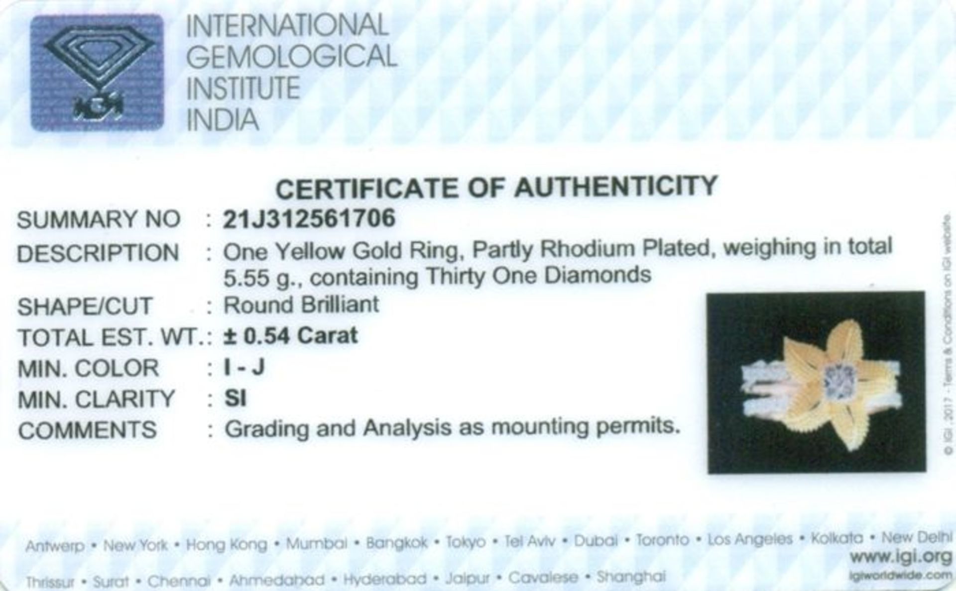 IGI Certified 18 K / 750 Designer Diamond Ring - Image 9 of 9