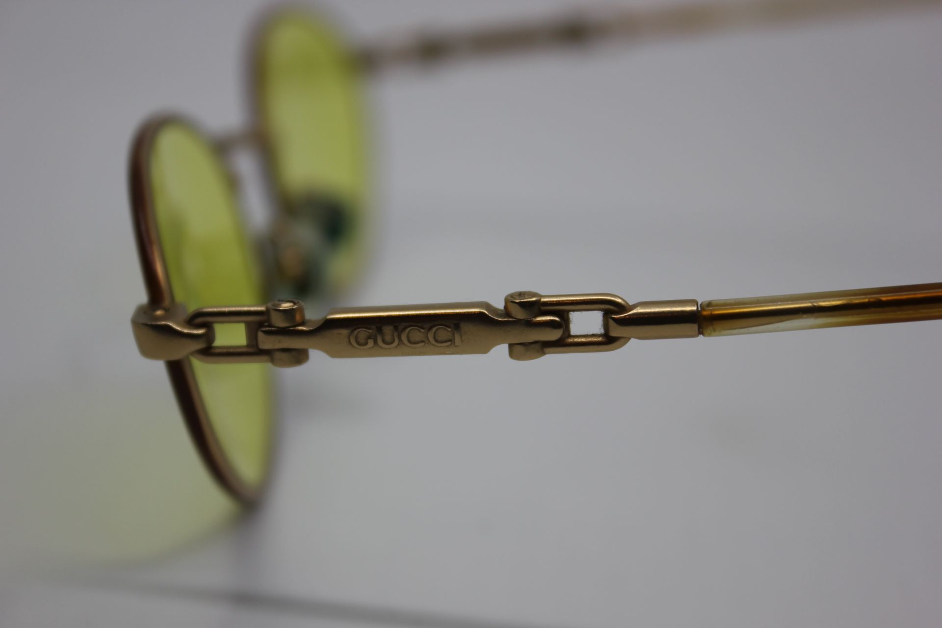 GUCCI sunglasses 1990s Made In Italy Hipster yellow lenses RARE tortoiseshell - Image 20 of 33