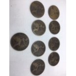 1873,1975,1891,1892,1895 to 1898 and 1900 Penny Coins