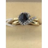 10ct Gold Ring with Cetra 0.75ct Black Diamond and White Diamond Shoulders