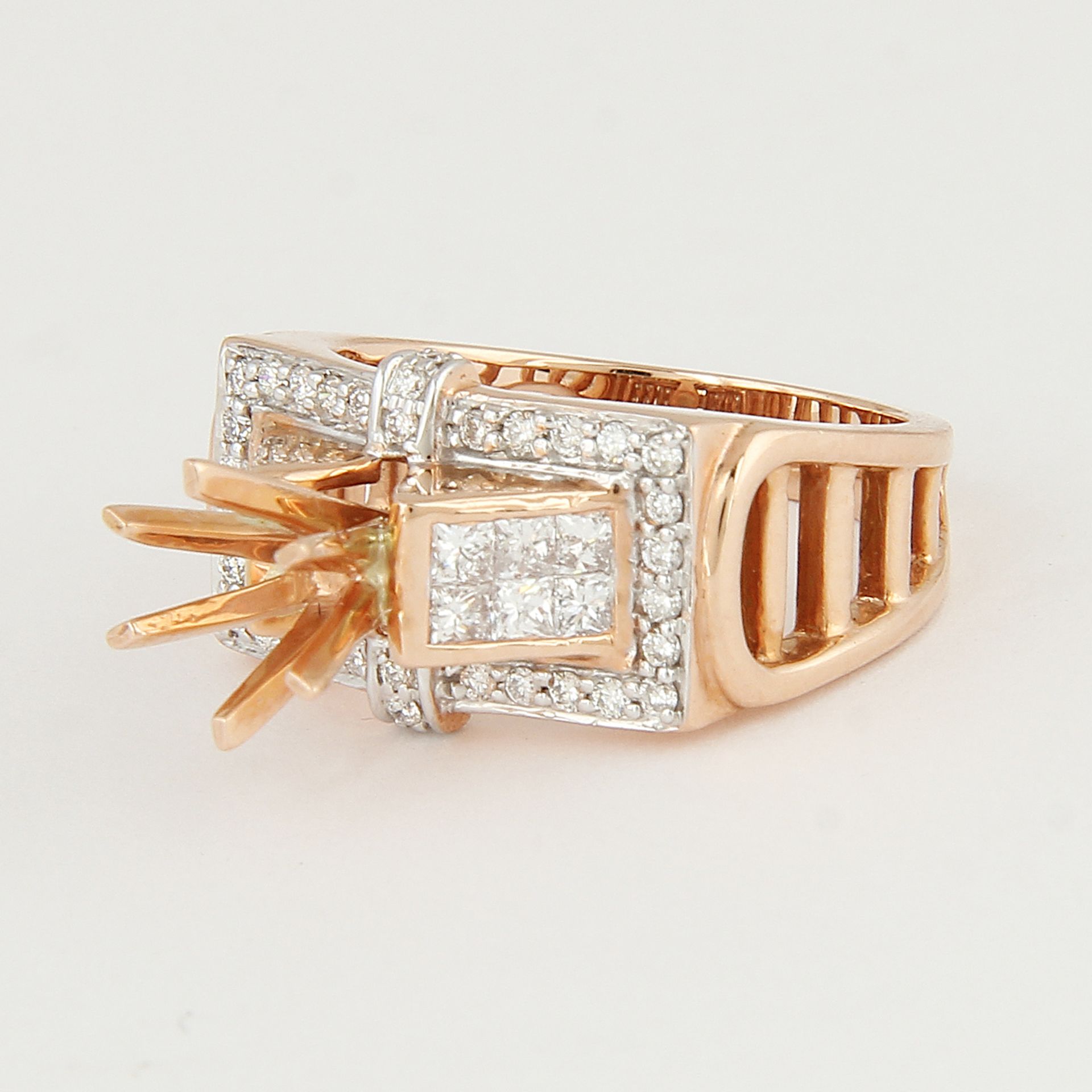 14 K / 585 Rose Gold Diamond Ring - Center stone unmounted - Image 2 of 8