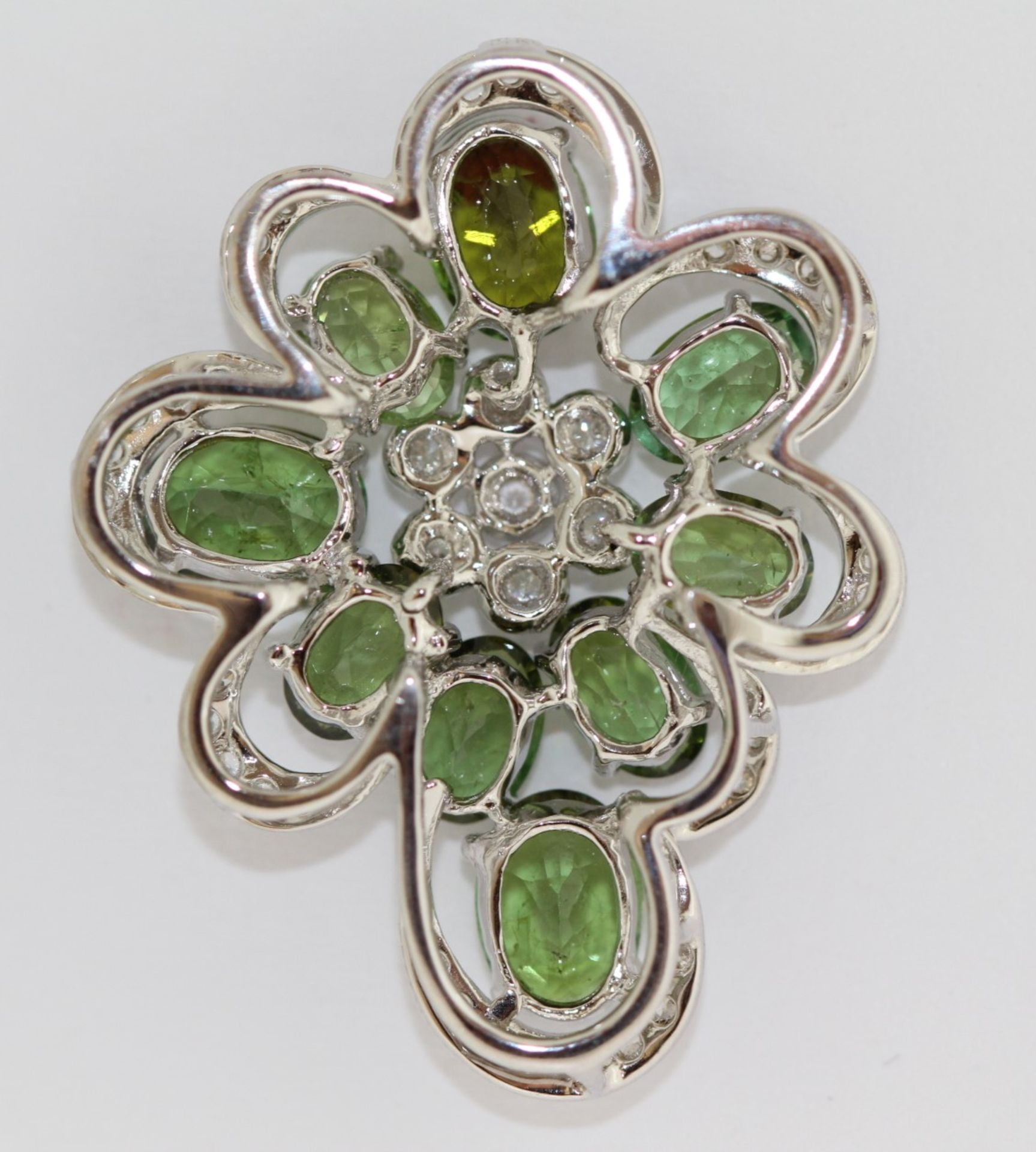 925 Sterling Silver/ Tourmaline/ White Topaz Pendant - Image 3 of 3