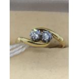 18ct Gold Ring with two diamonds 0.30ct