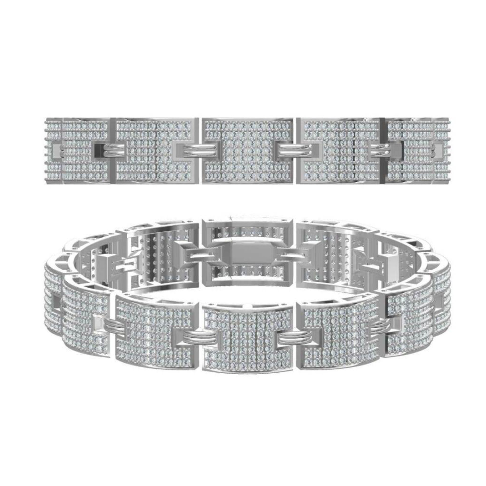 14 K / 585 White Gold Diamond Bracelet - Image 2 of 2