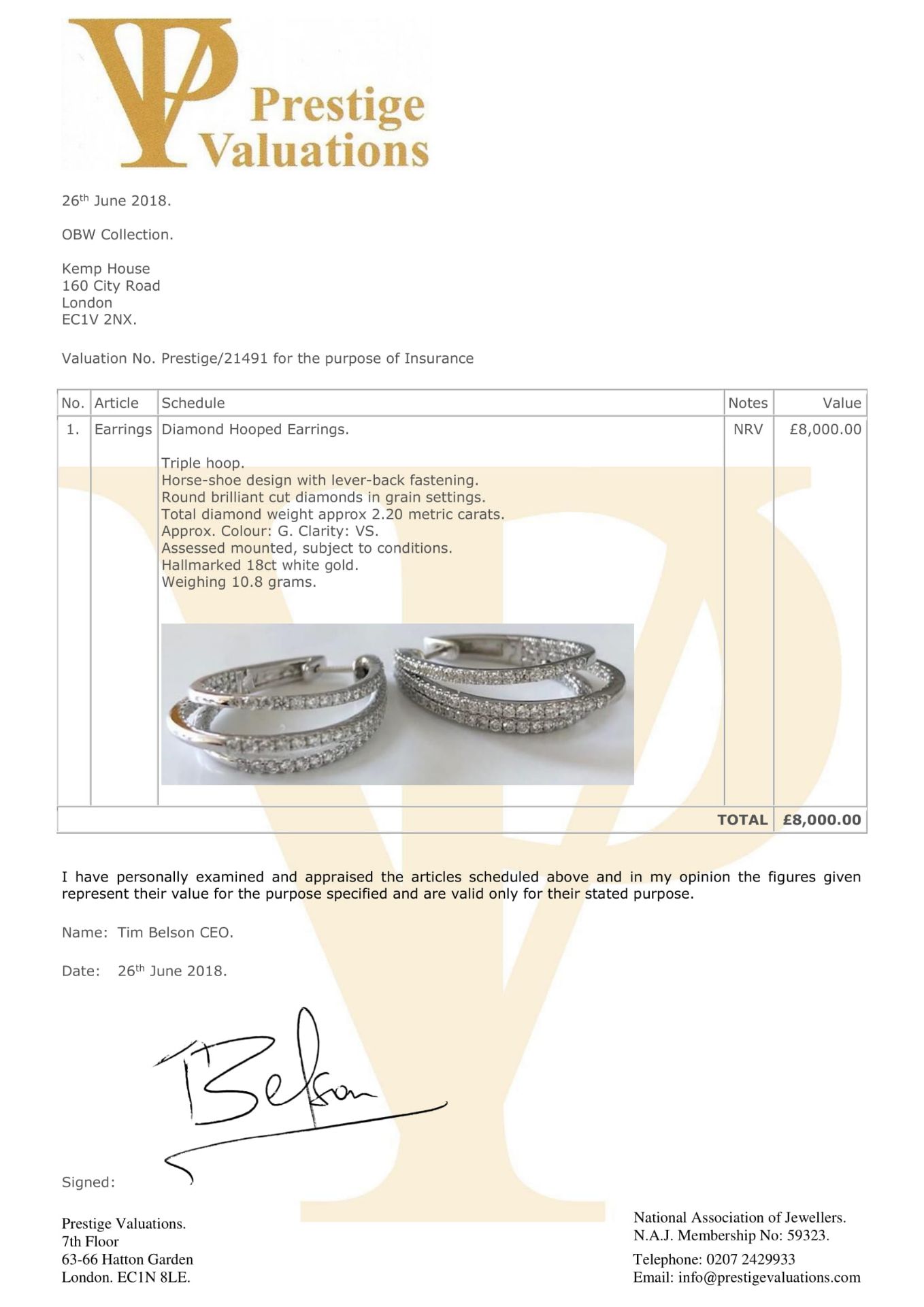 Beautiful bespoke triple horseshoe shaped earrings, featuring 2.20cts of brilliant-cut diamonds - Image 10 of 20