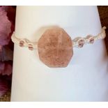 Macrame Bracelet Lge Sunstone Swarovski elements each side very feminine Bracelet