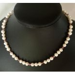 Freshwater Cultured Pearl with Vintage Rose Swarovski éléments necklace 925 silver clasp