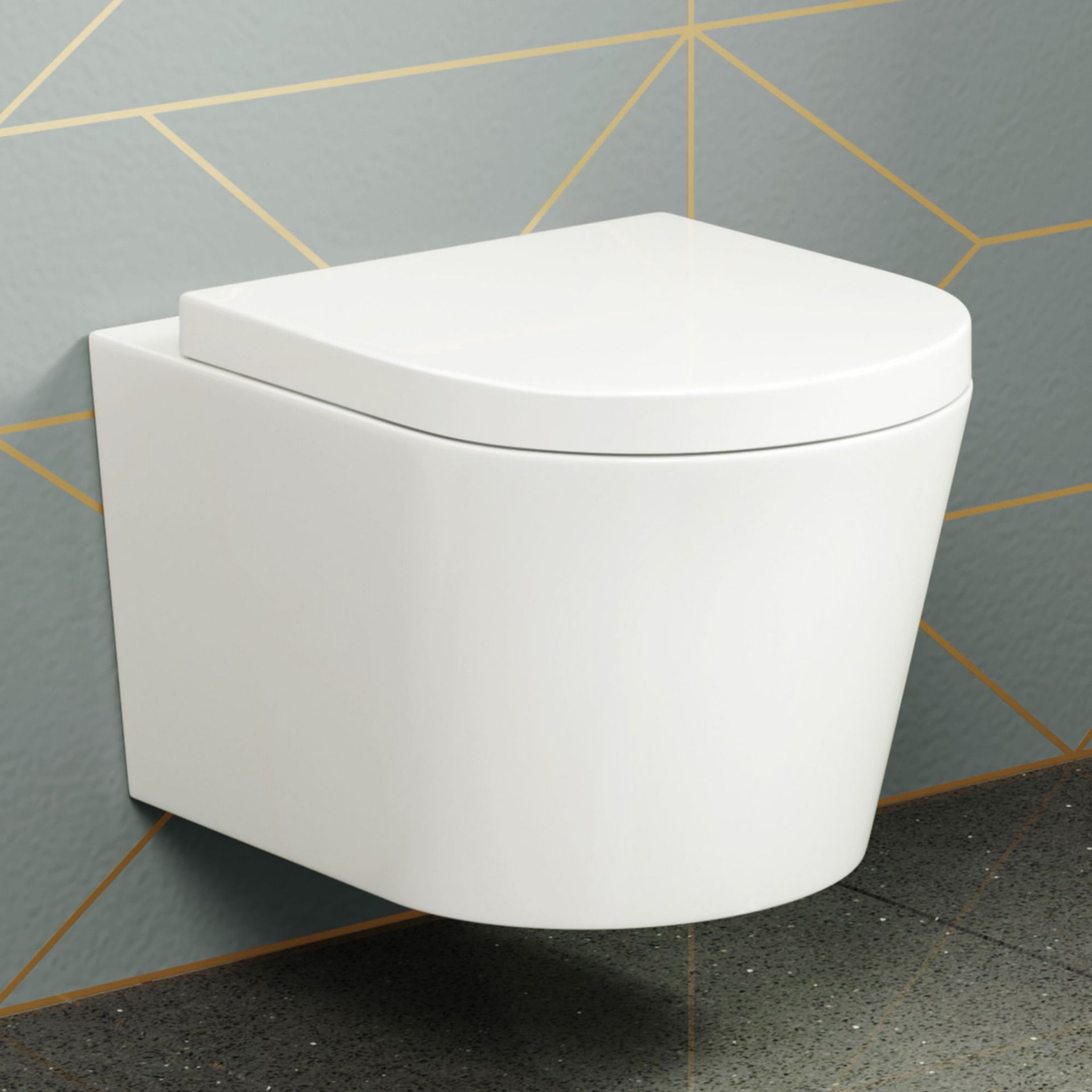 (EY23) Lyon II Wall Hung Toilet inc Luxury Soft Close Seat We love this because wall hung toilets