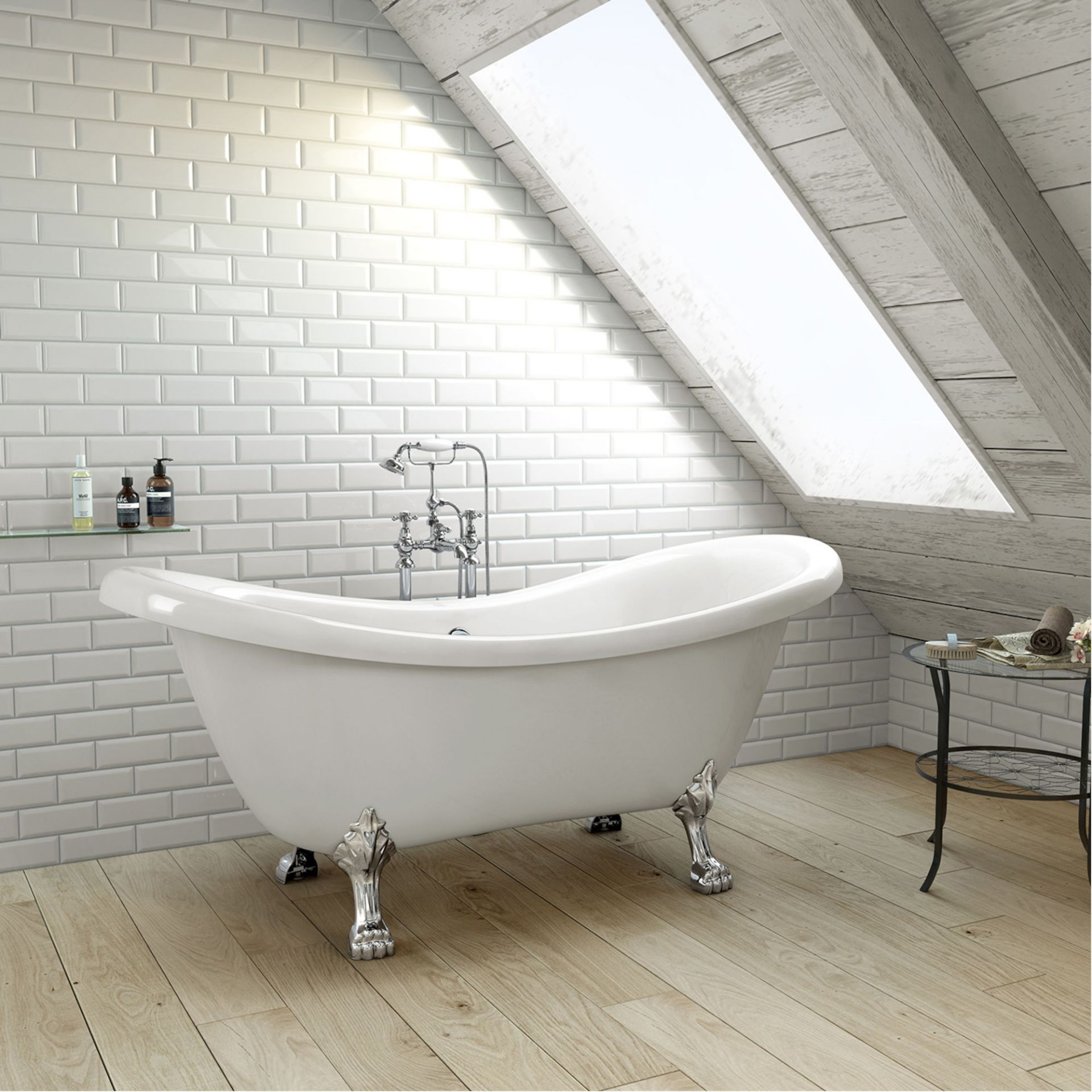 (EY5) 1760mm Cambridge Traditional Roll Top Double Slipper Bath - Dragon Feet. RRP £799.99. Bath