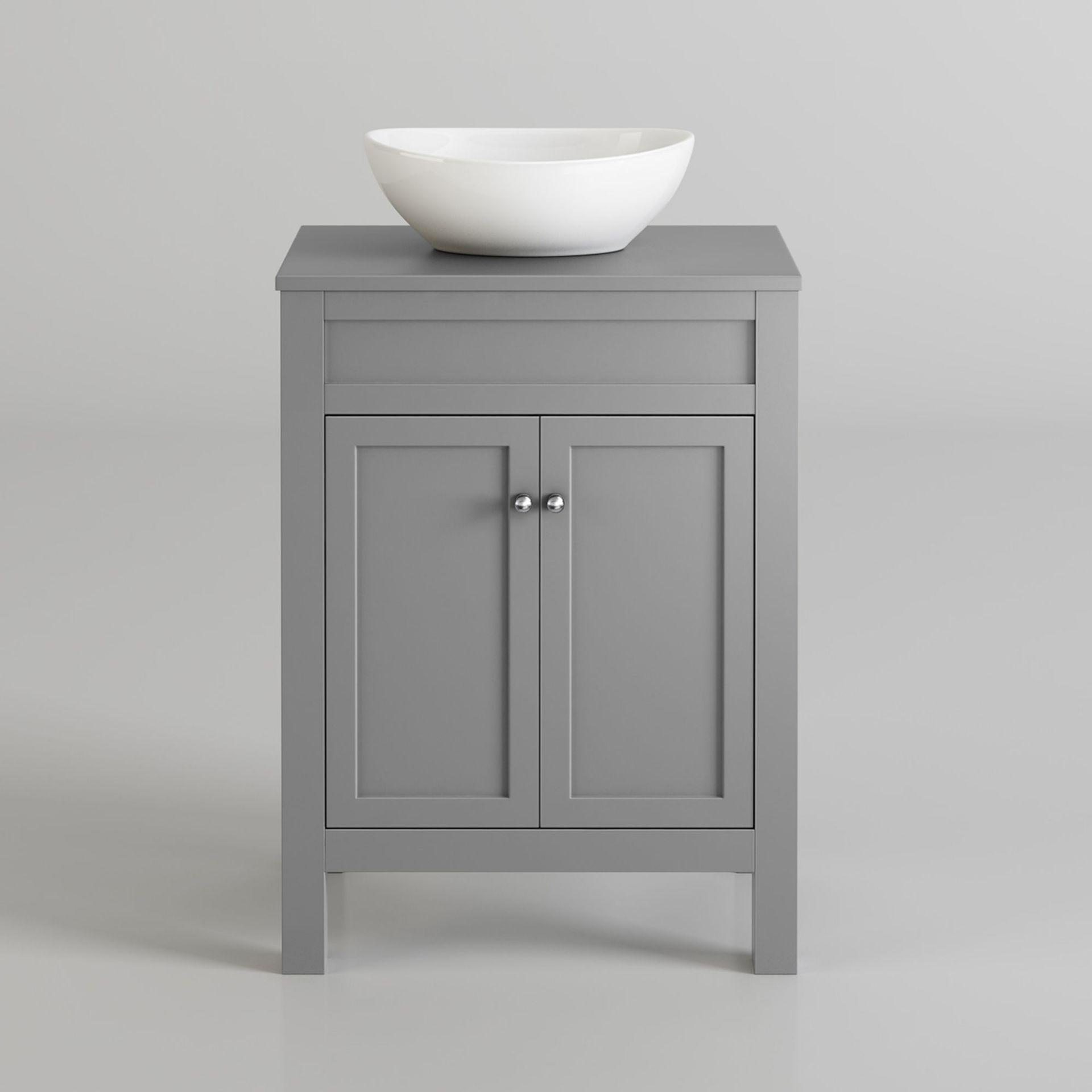 (EY8) 600mm Melbourne Grey Countertop Unit and Camila Basin - Floor Standing. RRP £499.99. Comes - Image 5 of 5