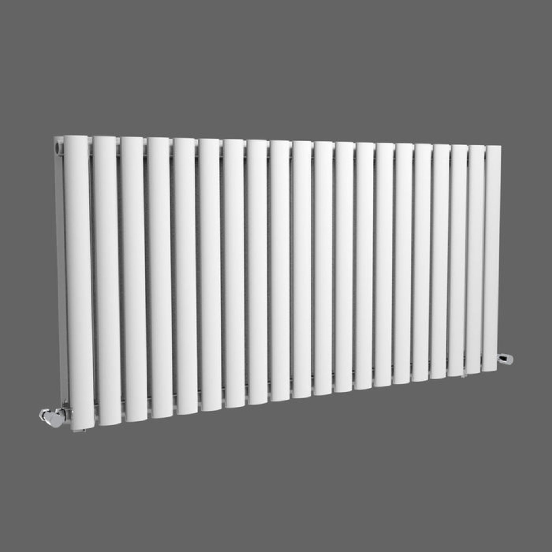 (EY129) 600x1200mm Gloss White Double Panel Oval Tube Horizontal Radiator. RRP £449.99. Made from - Image 3 of 3