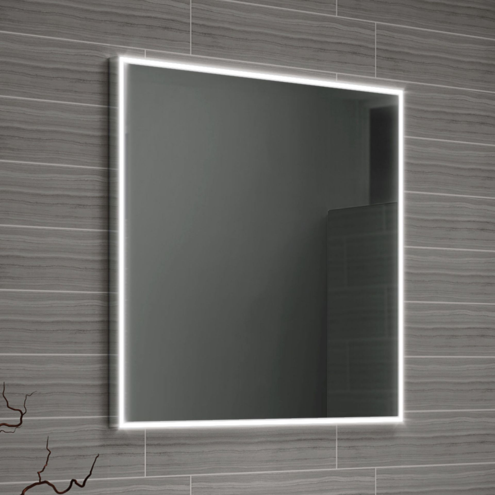 (TP53) 600x600mm Cosmic Illuminated LED Mirror. RRP £164.99. Energy efficient LED lighting with IP44