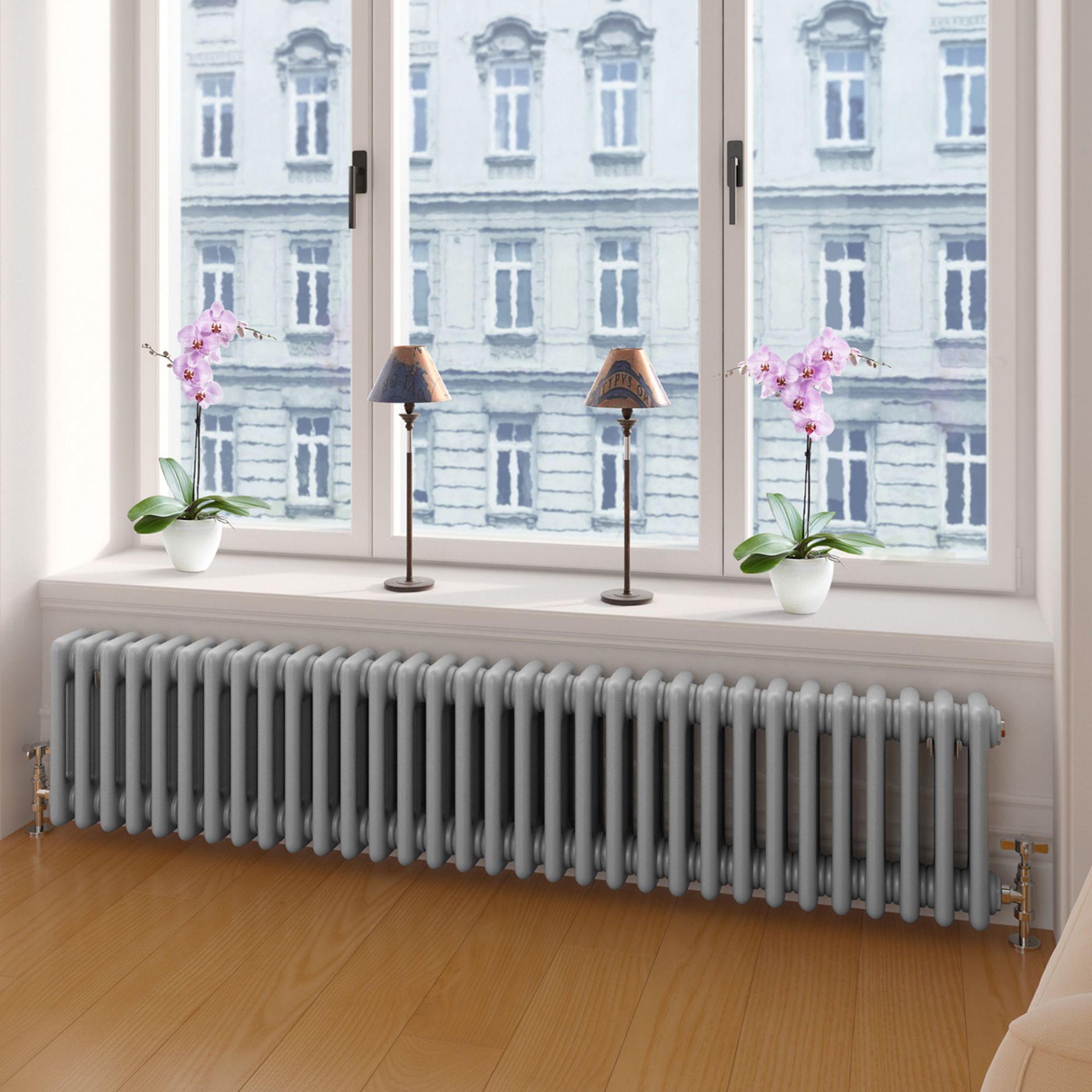 (EY18) 300x1458mm York Earl Grey Triple Panel Radiator. RRP £499.99. Introducing The Hotel - Image 2 of 3