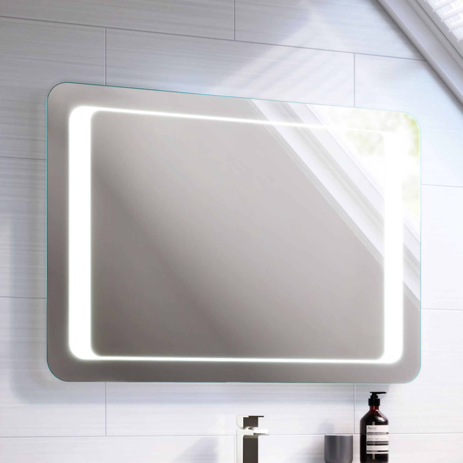 (TY66) 650x900mm Quasar Illuminated LED Mirror. RRP £349.99. Energy efficient LED lighting with IP44