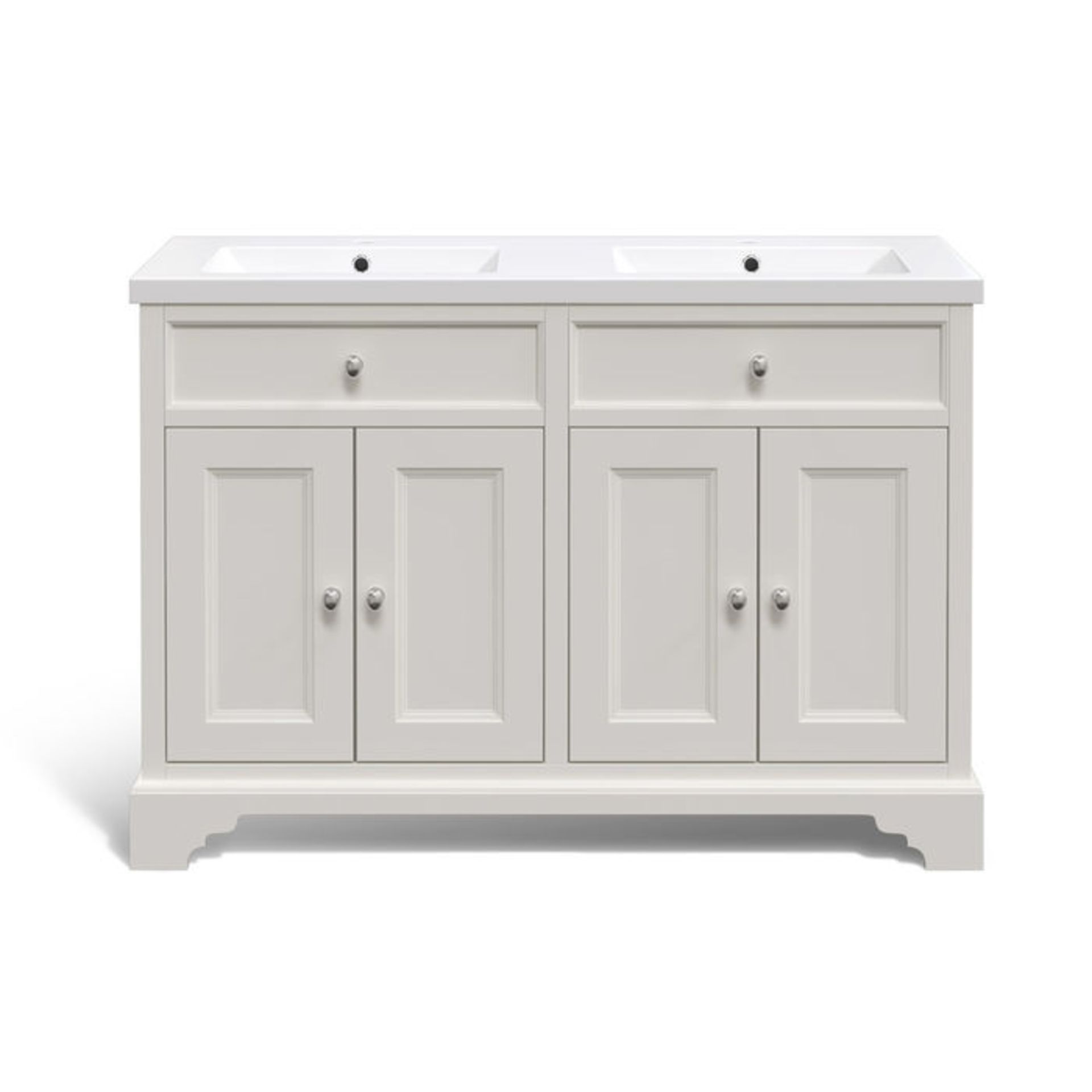 (EY2) 1200mm Loxley Chalk Double Basin Vanity Unit - Floor Standing. Comes complete with basin. - Image 5 of 5