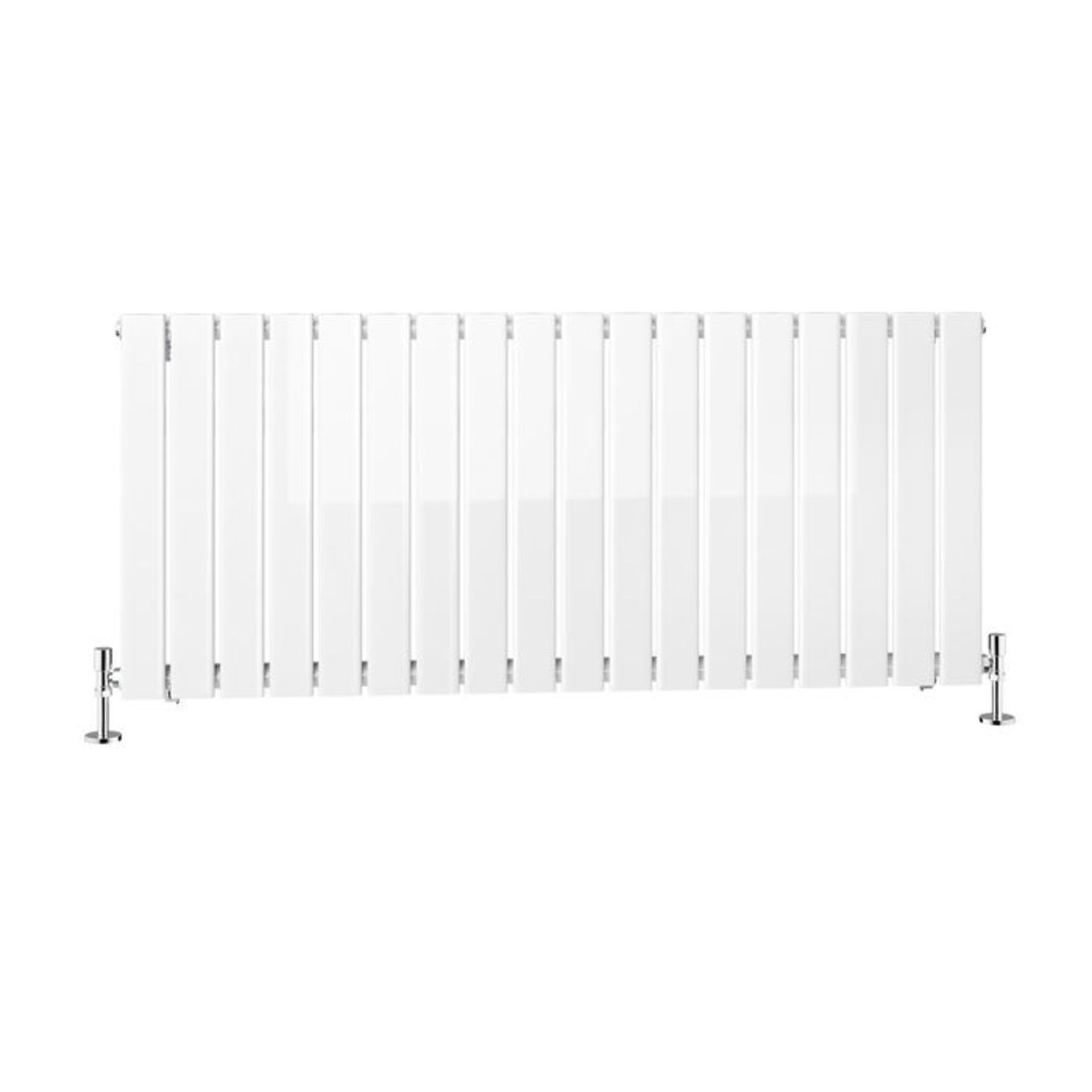 (EY76) 600x1380mm White Panel Horizontal Radiator. RRP £379.00. Made from low carbon steel with a