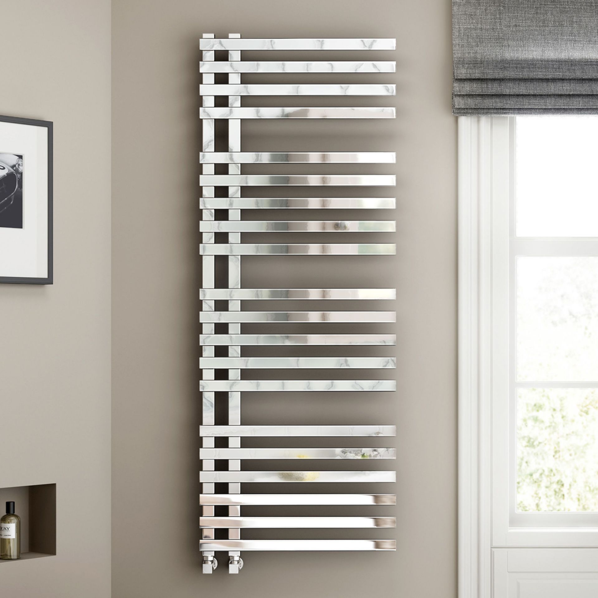 (KL49) 1600x600mm Chrome Designer Towel Radiator -Square Rail. RRP £551.99. Enjoy the convenient