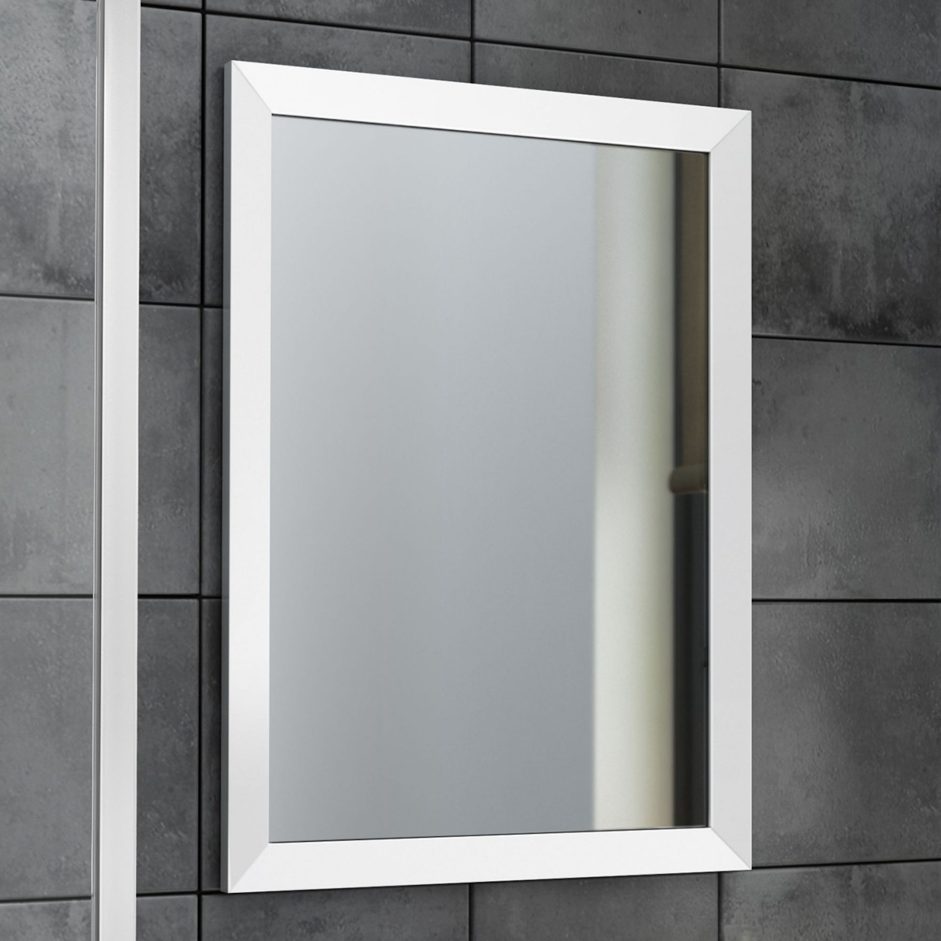 (LP130) 500x700mm Clover Gloss White Framed Mirror Made from eco friendly recycled plastics Water