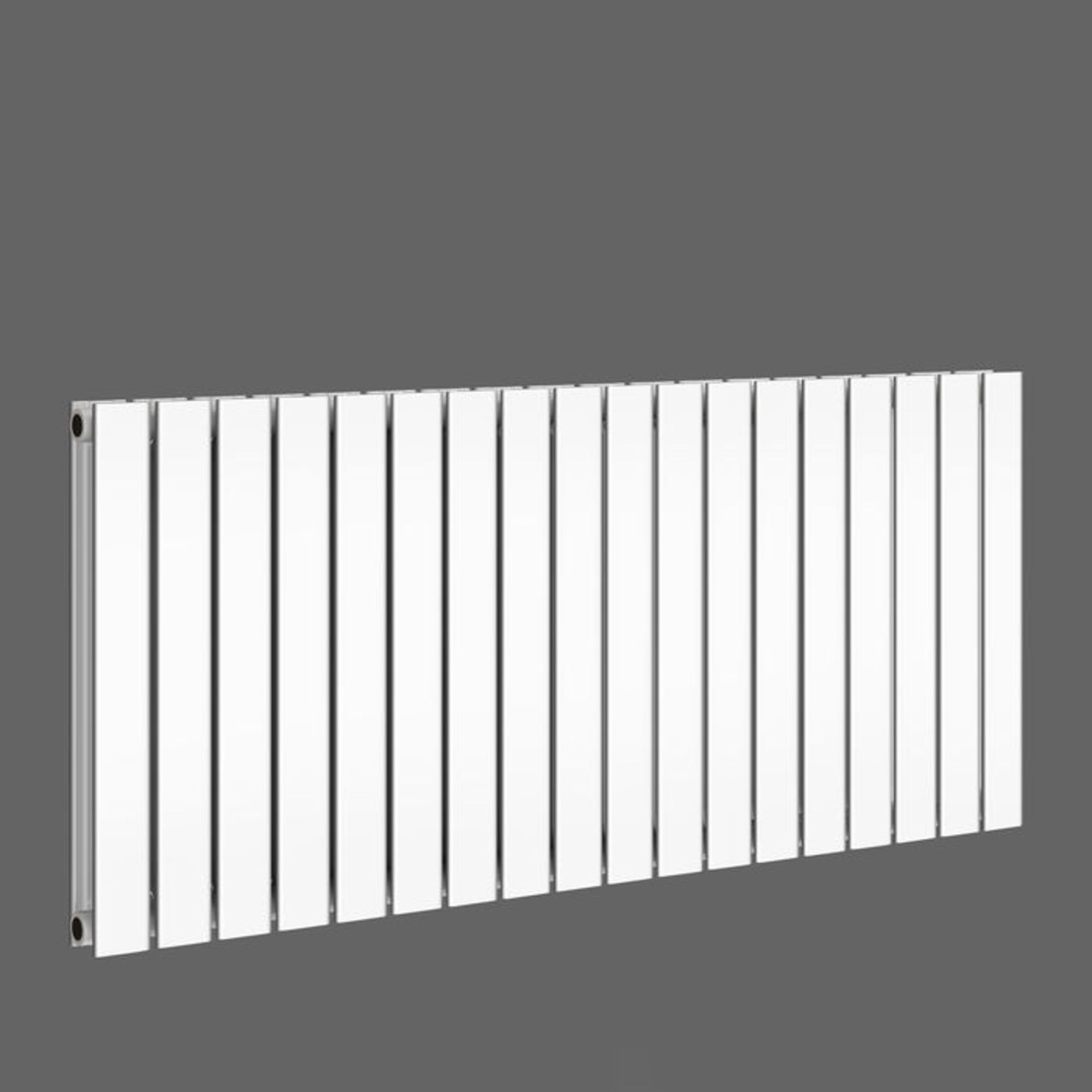 (KL48) 600x1380mm Gloss White Double Flat Panel Horizontal Premium Radiator. RRP £824.99. Made - Image 5 of 5