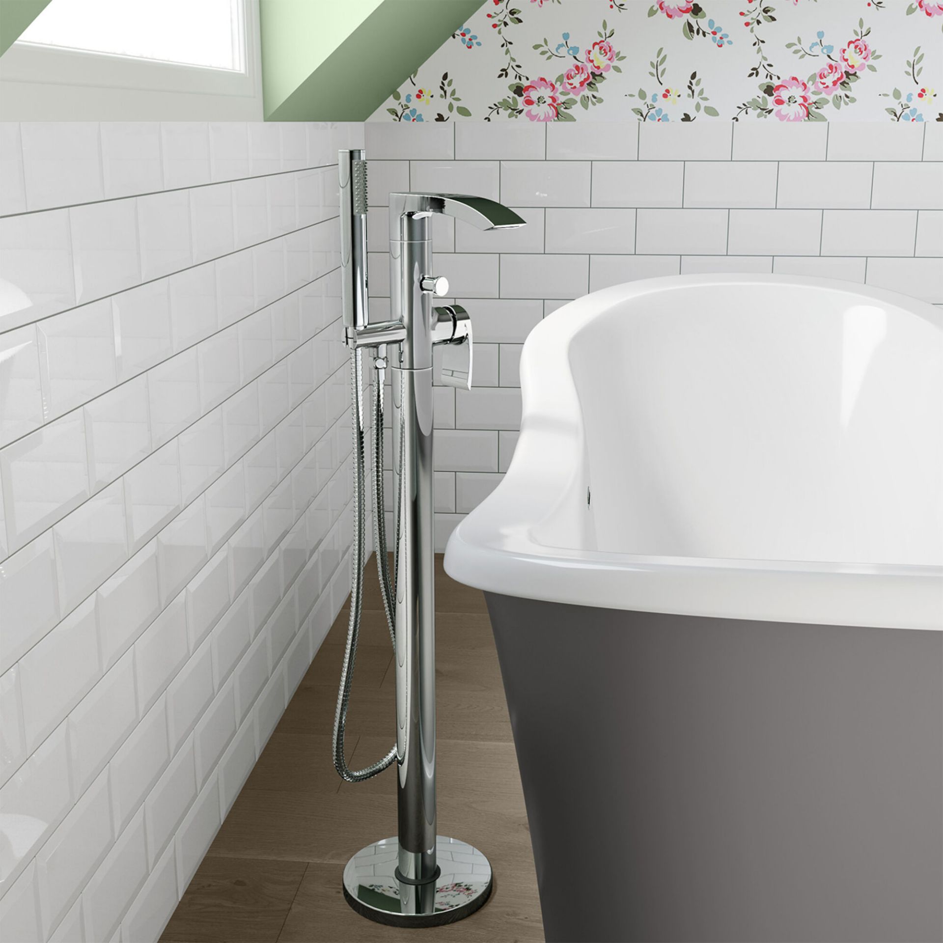 (KL5) Melbourne Chrome Freestanding Bath Tap with Hand Held Shower. RRP £474.99. We love this