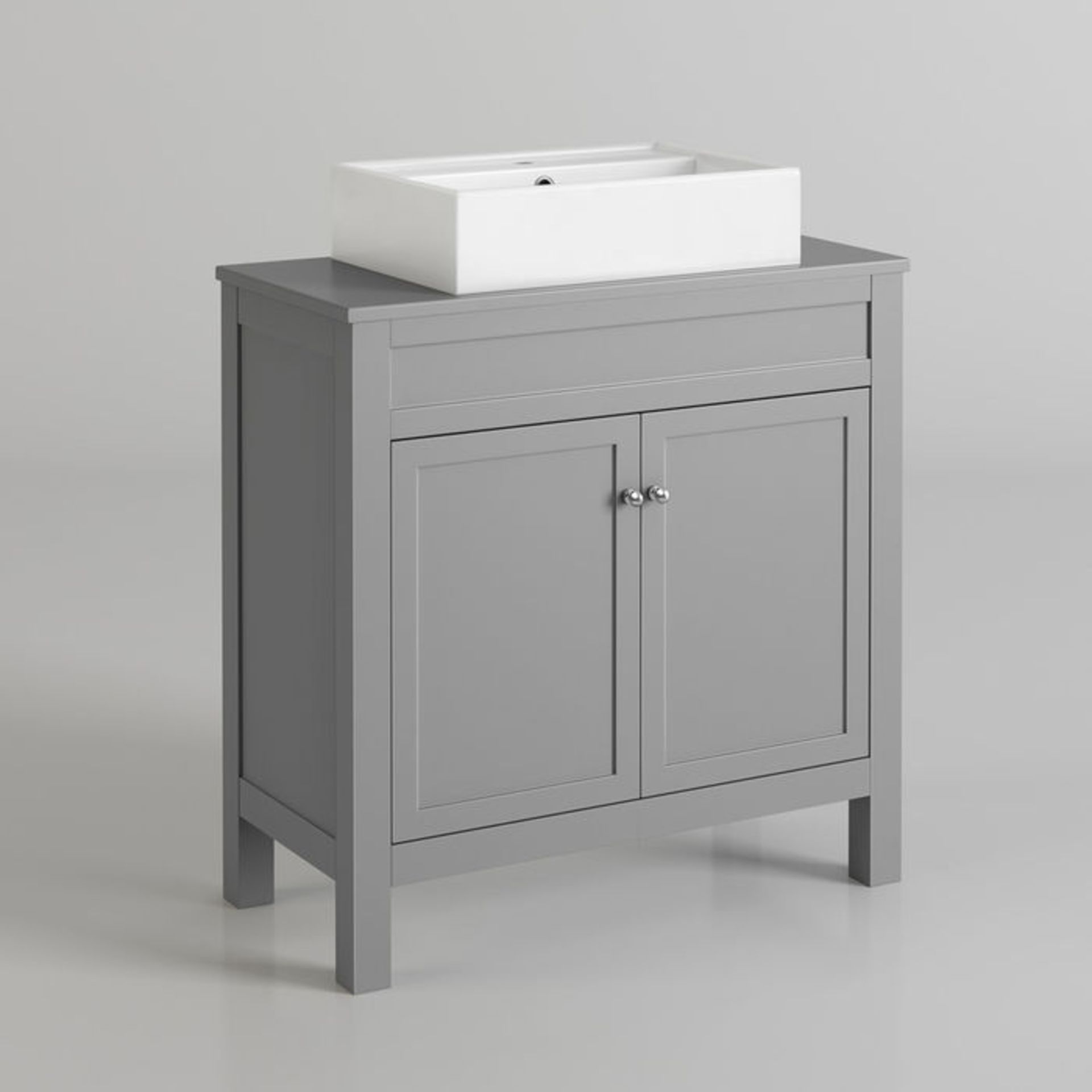 (KL9) 800mm Melbourne Grey Countertop Unit and Elisa Basin - Floor Standing. RRP £499.99 Comes - Image 4 of 5