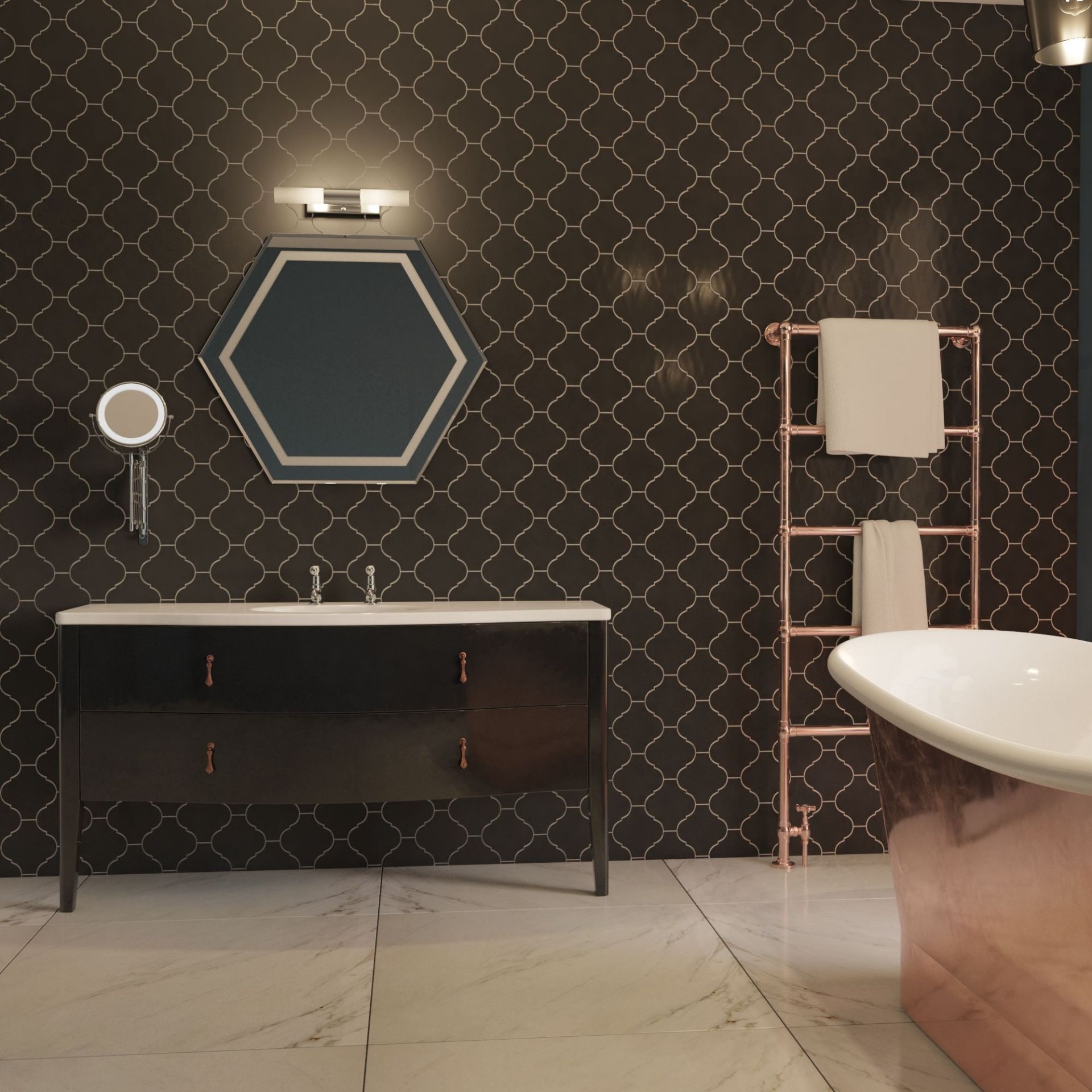 (KL2) Antoinette Vanity Unit. Comes complete with basin. Add a touch of glamour with this Art Deco - Image 5 of 7