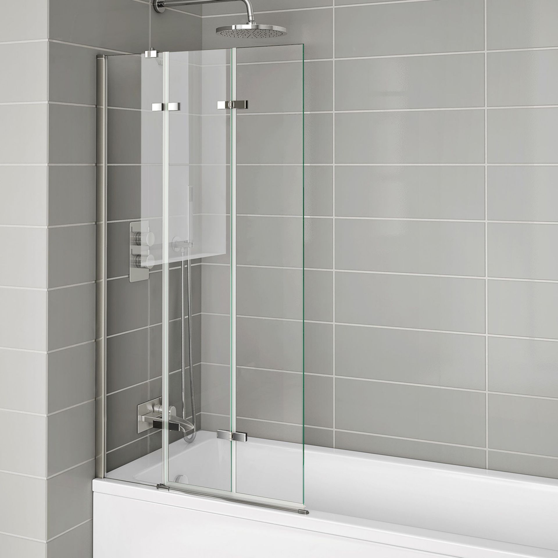 (EY34) 800mm Left Hand Folding Bath Screen - 6mm. RRP £189.99. EasyClean glass - Our glass has